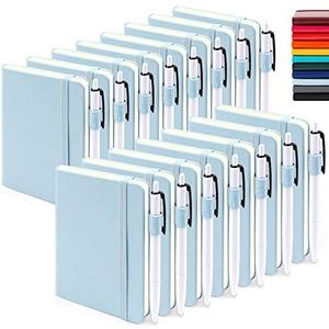 feela 14 Pack Pocket Small Notebooks Bulk, Mini Cute Memo Notepads Hardcover College Ruled Lined Journals with Pen Holder for Women Girls Office School