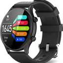 WalkerFit Smart Watch for Men, 1.39 Inch Round Fitness Watch, Pedometer with Heart Rate Monitor, Sleep Monitor, Menstrual Cycle, Waterproof Activity Tracker, Round (Round - Deep Black)