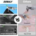 2PC Professional Vacuum Bags for Travel with 55W Super Power Electric Pump, Dobaly IP67 Reusable Vacuum Compression Bags for Suitcases and Backpack Space Saver Vacuum Bags Durable(2 Medium+Pump)
