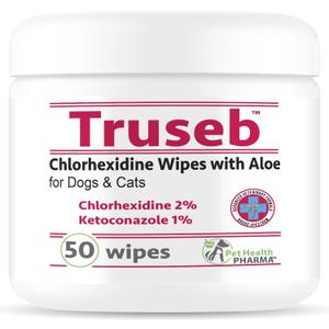 Chlorhexidianes Wipes for Dogs, Cats and Horses (Made in U.S.A) (USA) (Ketoconazole & Chlorhexidine Wipes, 50 Count)