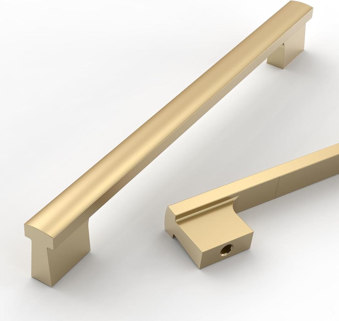 Asidrama Pack of 10 10 Inch(254mm) Champagne Bronze Cabinet pulls Kitchen Cabinet Handles, Kitchen Cabinet Hardware for Cupboard Drawer Pulls