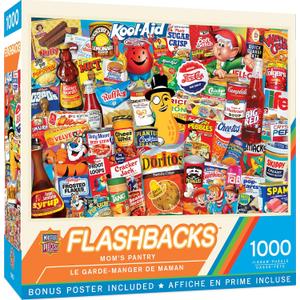 MasterPieces Puzzles 1000 Pieces Moms Pantry Collage Jigsaw, Vintage Kitchen Artwork, Jigsaw Puzzles 1000 Pieces, Random Cut, Non Glare Matte Finish, Bonus Poster, Recycled Board, Giftable Display
