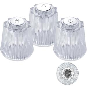 Shower Knobs 3 Piece Replacement Compatible with Price Pfister Windsor Tub and Shower Faucets,Shower Faucet Handle Replacement,3 Pieces Hot Cold and Diverter Shower Handles Replacement (Clear Acrylic)