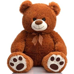 HollyHOME Teddy Bear Stuffed Animal Plush Giant Teddy Bears with Footprints Big Bear 36 inch Brown