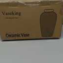 Large Ceramic Rustic Vase, 11 inch Minimalist Decorative Farmhouse Tall Vase for Home Decor, Living Room, Shelf Decor, Enterway, Wedding, Table Decoration, Bronze