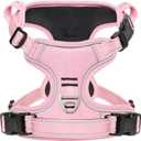 Timos Dog Harness, 3 Snap Buckles No-Pull Soft Padded Dog Vest with 2 Metal Leash Clips, Adjustable Reflective No Choke Pet Harness with Easy Control Handle for Medium Dogs,Pale Pink,M (Medium (Pack of 1))