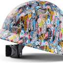 LANON Full Brim Hard Hat, OSHA Construction Work Approved, Premium Multicolor Design, FRP Safety Helmet with 4 Point Adjustable Ratchet Suspension, Class C