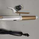 2 in 1 Curler and Straightener Travel Dual Voltage Curling Iron 1.25 Inch Normal Size Hair Curler Ceramic with EU/UK Plug Adapter for Travel Curling Wand Adjustable Temperature and Anti-Tangle (White)