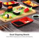 Tideme 24 PCS Dipping Sauce Bowls, Plastic Soy Sauce Dishes, Small Square Design for Condiments, Black, Ideal for BBQ, Parties, and Dining Tables