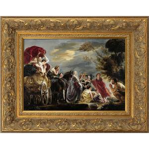 DIY Solid Wood Ornate Frame for Elizabeth Paintings, 3.7" Wide Traditional Canvas Frame for Art Lover Housewarming Birthday Wedding Grandparents Teacher Gift, No Glass & Back (Gold) 24x36", NO Glass&Backboard