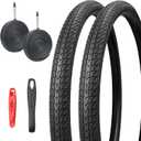 2 Pack 700x38c(40-622) Gravel Bike Tire Road Bike Tire City Bike Tire Strong Grip Compatible Replacement Bicycle Tire for Bicycle Cruiser Bike Black