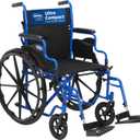 Invacare Wheelchair for Adult, Compact Folding Manual Wheel Chair with Flip-Back & Removable Desk-Length Arms, Fold-Down Backrest, Lightweight Design, Swing-Away Footrests, 300lb Weight Capacity