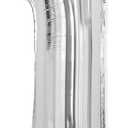 Pack of 3 1 Balloon, Number 1 Balloons 40 Inch, Silver Large Big Foil Number 1 Balloon for First Birthday Party Graduation Wedding Anniversary Baby Shower Bachelorette Decorationss Supplies (Silver)