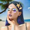 2 x Teenitor 4pcs Starfish Hair Clip, Mermaid Hair Accessories, Face Gems Seashell Hair Clip, Mermaid Accessories for Mermaid Costume Women Girls