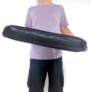 Wooden Dough Bowls DecorativeRustic Bread Long Bowls Decor Wood Tray, Hand Carved for Table Centerpiece Decor, Home Decor (30 * 6 * 2 inch Black)