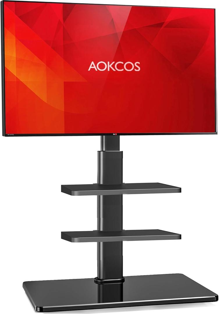 Floor TV Stand for 32-65" TVs, Swivel TV Mount Stand with Tilting, 8 Level Height Adjustable Tall TV Base Stand for Living Room/Bedroom, Holds up to 88 lbs, MAX VESA 400x400mm