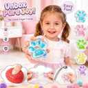 3 x Taba Squishy Fun Box Toys Kit - Strawberry and Cat Paw Squeezee Fidget Toys Pack Set, Party Favors for Kids 4-8 8-12, Sensory Toys Birthday Xmas Gifts
