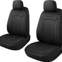 Premium Leather Car Seat Covers Front Set, Waterproof Stain-Resistant Seat Covers for Cars, Universal Automotive Interior Covers for Sedan SUV Truck Pick-up Van, Black