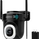 ZUMIMALL 2K Wired Outdoor Camera, 2.4G/5G WiFi Security Camera, 3MP, 24/7 Recording, AI Motion Detection, Cloud & SD Card Storage, 2-Way Audio, 360 PTZ Auto Tracking, Work with Alexa, IP66 (Black)
