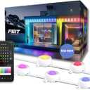 Feit Electric Permanent Outdoor Lights, Smart String Lights, 100FT LED Lights, 2.4GHz WiFi-Enabled Under Eaves Light, Works with Alexa and Google Asst, App Control, Weatherproof, SL100-60/RGBTW/AG (RGB + Tunable White)