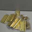 Satin Brass Door Hinges - 12 Pack Gold Door Hinges 3.5 Inch Rounded Interior Door Hinge with 5/8" Radius - 3 1/2 Inches Flat Iron Brass Hinges for Residential Standard Doors