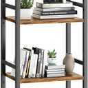 Book Shelf, 4 Tier Bookcase with Steel Frame, Stable Bookshelf Narrow Book Shelves Storage Organizer for Book CD Movie, Open Bookshelves for Living Room, Home Office, Study, Rustic Brown