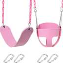 Pink Swing Set - Heavy Duty Toddler High Back Full Bucket Swing Seat - Swing Set Accessories