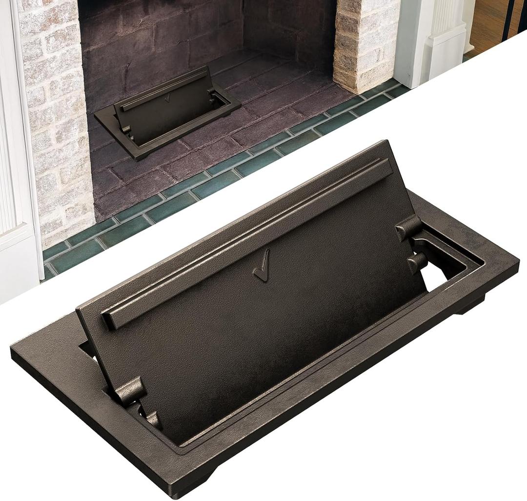Cast Iron Fireplace Ash Dump Door, Fireplace Cover for Easy Ash Cleanup, Ideal for Living Rooms, Bedrooms, Patios, and Public Spaces, Black