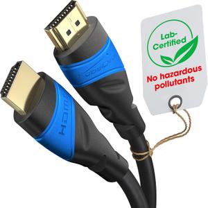 KabelDirekt 4K HDMI Cable  40ft & Longer HDMI Cables (20ft75ft)  German-Engineered HDMI Cord  Supports 4K@60Hz, UHD, HDR, ARC, Ethernet  HDMI Cable for HDTV, PC, PS5, Xbox, Switch (Black/Blue)