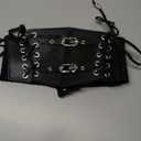 Clyralisa Women's Elastic Corset Belt Sides Lace-up Under bust Wide Costume Belts for Women L