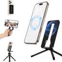 elitehood Magnetic Mini Tripod for iPhone, Lightweight Aluminum Phone Tripod Stand for Travel & Recording, Angle Adjustable, Small Design, Compatible with Magsafe iPhone 16/15/14/13/12 Series