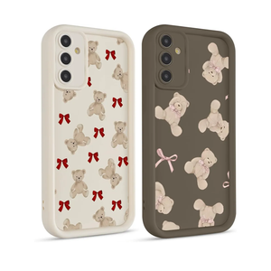 2 Pack Cute Coquette Bow Phone Case for Samsung Galaxy A15 5G 6.5", Aesthetic Bear Pink Ribbon Bowknot Pattern Print Design Women Girls Case Soft Slim Shockproof TPU Protective Funda Cover