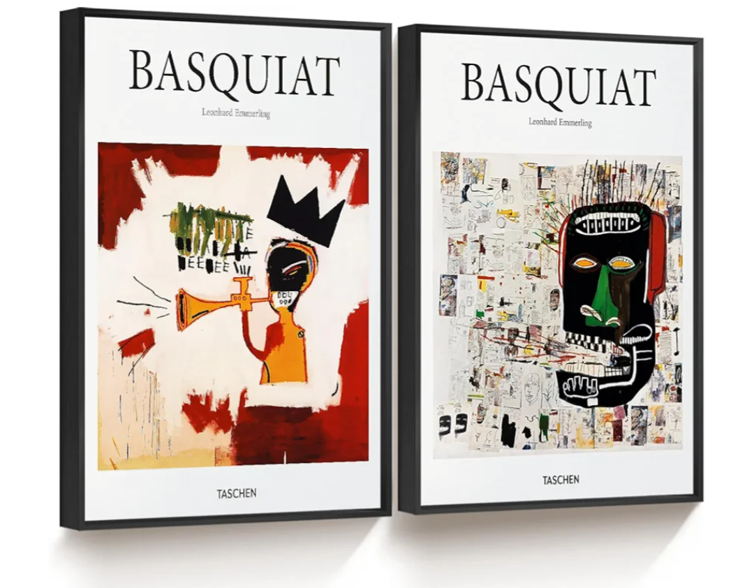 shihuakou1.1 Frame Basquiat Wall Art Set of 2, Jean Michel Basquiat Colorful Graffiti Canvas for Bedroom Living Room Offico 16x24 in shihuakou1.1 Frame Basquiat Wall Art Set of 2, Jean Michel Basquiat Colorful Graffiti Canvas for Bedroom Living Room Offico 16x24 in