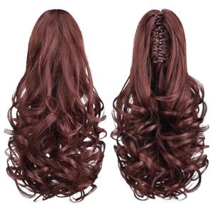 Auburn Ponytail Extension,22" Clip in Ponytail for Women Short Ponytail Hair Extension Synthetic Heat Friendly Fiber for Girls