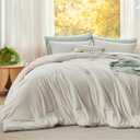 Bedsure Super King Comforter Set, Beige Soft Prewashed Bedding for All Seasons, 3 Pieces GentleSoft Bed Set, 1 Lightweight Comforter (120"x120") and 2 Pillowcases (20"x36")