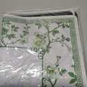 22 Inch Mini Chinoiserie Mahjong Mat for Travel Set White Floral Mahjong Mat Cute Small Domino Accessories Gifts Domino and Tile Game Table(Green)