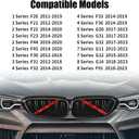 Compatible with BMW Grill Inserts Trims F90 F30 G30 F20 F22 F32 G32 G11 G12 M5 For 1 2 3 4 5 6 7 Series Compatible with BMW V Brace Wrap Covers Red Grill Stripes Wrap Accessories