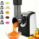 Electric Cheese Grater 150W Salad Maker 5 Different Shapes of Blades for Slicing/Shredding/Grinding, Compact Kitchen Electric Slicer Shredder for Block Cheese, Vegetables, Fruit, Carrots