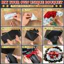 Maysing Money Bouquet Kit 12 Pcs Glitter Roses 20 Sheet Flower Wrapping Paper DIY Flower Bouquet Floral Foam Blocks Sticker for Anniversary Birthday Mother's Day Graduation(Red)