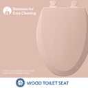 Bemis 1500EC Durable Wood Toilet Seat with Easy Clean Hinges, Made in USA, Elongated, Venetian Pink
