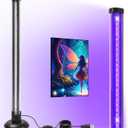 15W Desktop LED Black Light with Stand, 385400nm Blacklight Fixture, 1FT Vertical Standing Black Light with On/Off Switch, Ideal for Party & Decoration