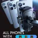 2 x LISEN Electric Retractable Car Phone Mount, iPhone Vacuum Electric Suction Cup Phone Mount, Suction Cup Magnetic Phone Holder, only for Mirror, for iPhone 17 Pro Max Plus 16 15 ~ X, Samsung Galaxy S25