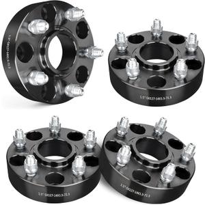 EVIL ENERGY 5x5 Wheel Spacers 1.5 inch Compatible for Jeep Grand Cherokee 2011-2023, 5x127 mm Hubcentric with Lip 5 Lugs 71.5 mm Hub Bore M14x1.5 Studs Wheel Adapters Black