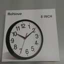 Wall Clock Modern 8 Inch Battery Operated Silent Non Ticking Small Analog Clock for Living Room Office Home Bedroom Kitchen Bathroom(Black)