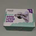 Door Lever Locks (4 Pack) - Prevents Toddlers from Opening Doors - Durable ABS with 3M Adhesive - Easy One-Hand Operation for Adults, No Tools Needed (White)