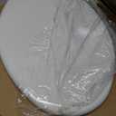 Mayfair Linden Slow Close Toilet Seat, Non Slip Heavy Duty Wood, Easy Install, Elongated, White