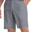 M MAELREG Golf Shorts Men Print Quick Dry 9" Stretch Lightweight Water-Resistant Flex Flat Front Fashion Mens Shorts Casual (Heather Quiet Shade)