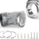 Magnetic Dryer Vent Coupling DV180 Dryer Vent Connector Kit Strong magnetic force high temperature resistance quick Connector easy to clean Included a 2.6ft 4" Duct and two Clamps