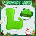 Uiifan Elf Themed Party Decorations, 24 Pcs Christmas Green Elf Boot Plates Disposable Plastic Serving Trays Xmas Party Supplies for Snacks
