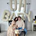 40 Inch Beige OH BABY Balloon for Baby Shower, Large Cream White Oh Baby Balloons Letters with Ribbon, Neutral Ivory Alphabet Oh Baby Balloon Banner Sign for Gender Reveal Backdrop Party Decorations
